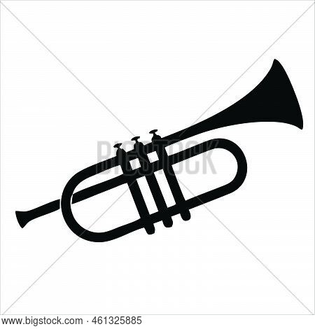 Trumpet Icon Isolated On White Background From Music Instruments Collection. Trumpet  Icon Symbol Fo