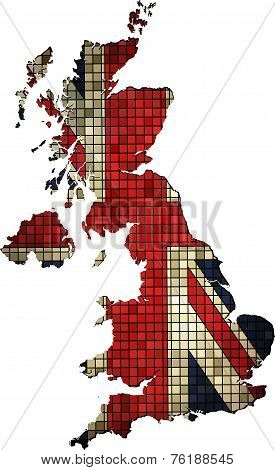 United Kingdom map with flag inside