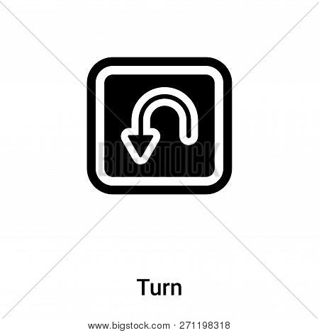 Turn Icon In Trendy Design Style. Turn Icon Isolated On White Background. Turn Vector Icon Simple An