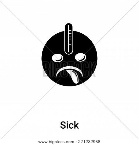 Sick Icon In Trendy Design Style. Sick Icon Isolated On White Background. Sick Vector Icon Simple An