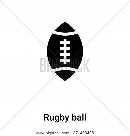 Rugby Ball Icon In Trendy Design Style. Rugby Ball Icon Isolated On White Background. Rugby Ball Vec