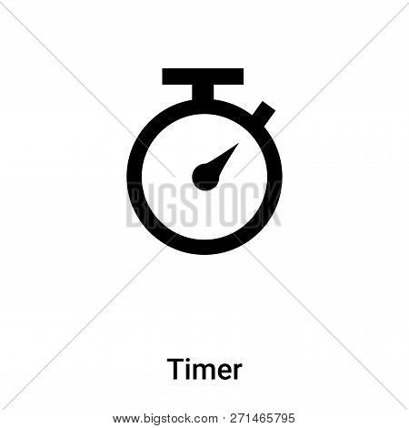 Timer Icon In Trendy Design Style. Timer Icon Isolated On White Background. Timer Vector Icon Simple