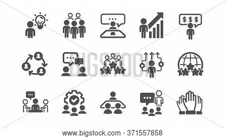 Business People Icons Set. Person, Team Meeting, Job Structure. Group People, Communication, Member 