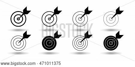 Goal.set Of Goals. Target Icon. Target, Call, Goal Icon. Icon Focus Arrow.target With Arrow - Set Is