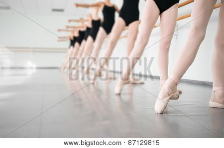 Young Dancers Ballerinas In Class Classical Dance, Ballet