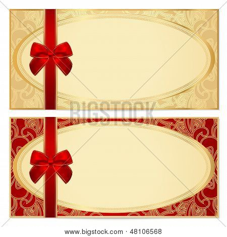 Voucher/ Gift certificate / Coupon template (banknote, money, currency, cheque, check)