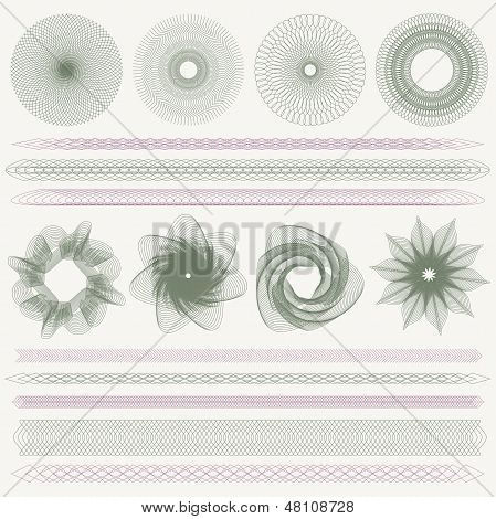 Guilloche pattern (watermarks, borders) for (banknote, money, currency, cheque, check)