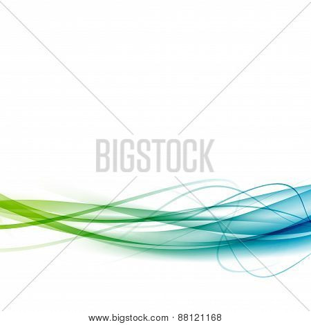 Green To Blue Line Swoosh Abstract Background