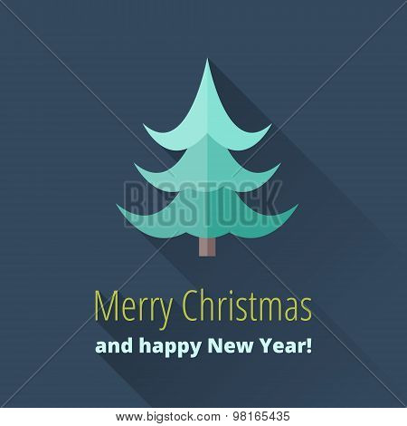 Christmas Card With Christmas Trees