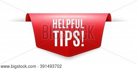 Helpful Tips Symbol. Ribbon Label Tag. Education Faq Sign. Help Assistance. Infographics Price Tag B