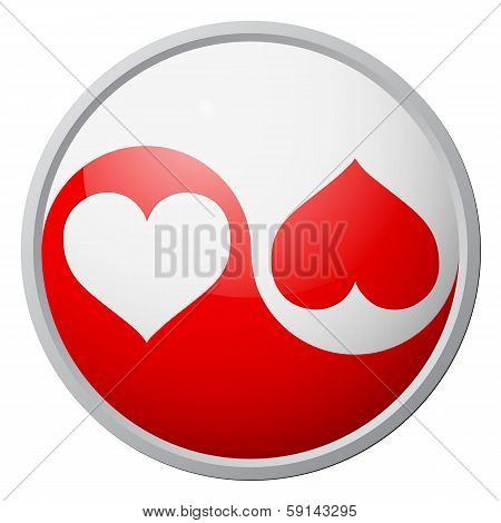 Yin-yang heart symbol