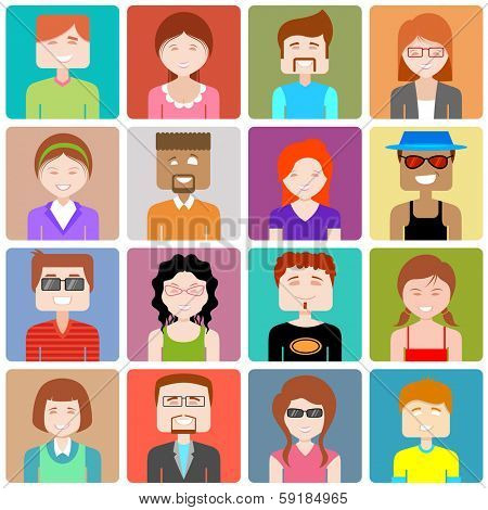 illustration of flat design people icon