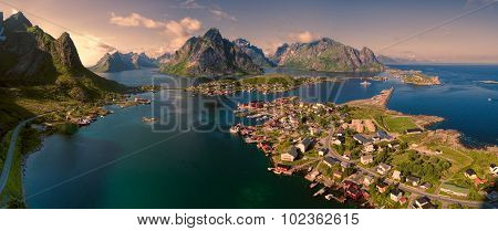 Aerial Lofoten Panorama