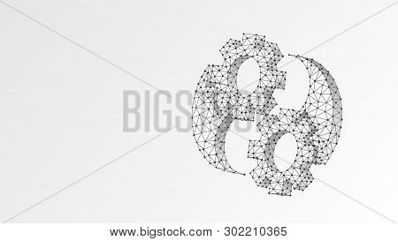 Gears Yin-yan Symbol. Industry Balance, Business Solution, Technology, Engineering Concept. Abstract