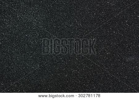 Macro Photograph Of Sandpaper Texture.black Sandpaper Texture.background Of Sandpaper. High Resoluti