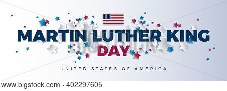 Martin Luther King Day Vector Background - Martin Luther King Day Typography, The Usa Flag, United S