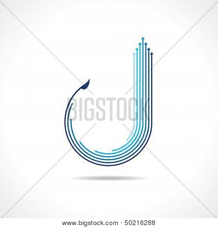 abstract blue arrow logo stock vector