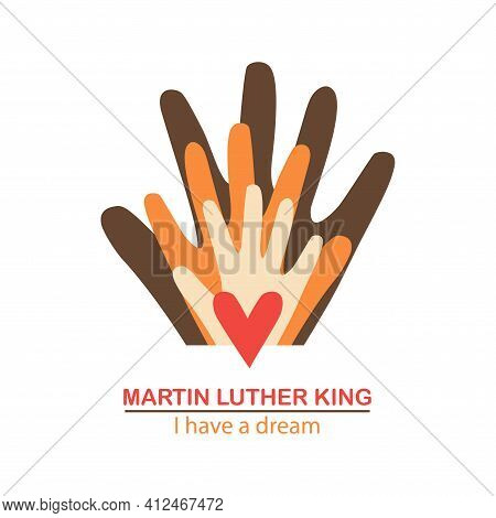 The Isolated Object On A White Background. Martin Luther King Day. Liberty. \