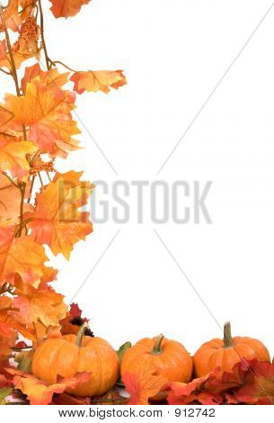 Citrouilles avec des feuilles d'automne