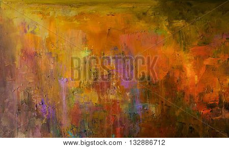 Abstract oil painting background. Oil on canvas texture. Hand drawn oil painting.Color texture. Fragment of artwork. Brushstrokes of paint. Modern art. Contemporary art. Colorful canvas.