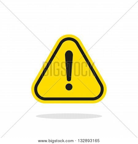 Warning sign, Yellow warning sign, Warning sign Icon, Warning sign on white, Warning sign vector, Warning sign illustration. Triangle warning sign