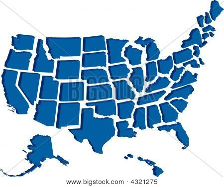 United States 3D Map