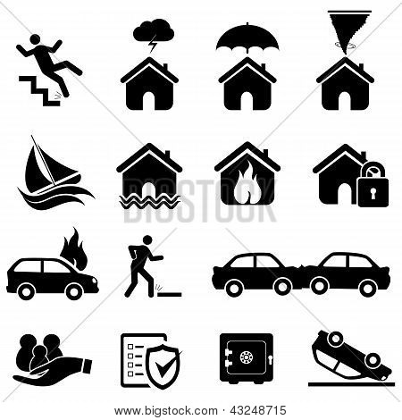 Insurance And Disaster Icons