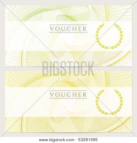 Gift Voucher / certificate / coupon template (banknote, money, currency, cheque, check)