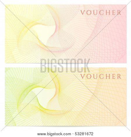 Gift Voucher / certificate / coupon template (banknote, money, currency, cheque, check)