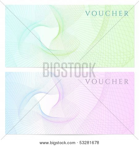 Gift Voucher / certificate / coupon template (banknote, money, currency, cheque, check)