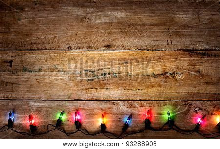 wood with colorful lights