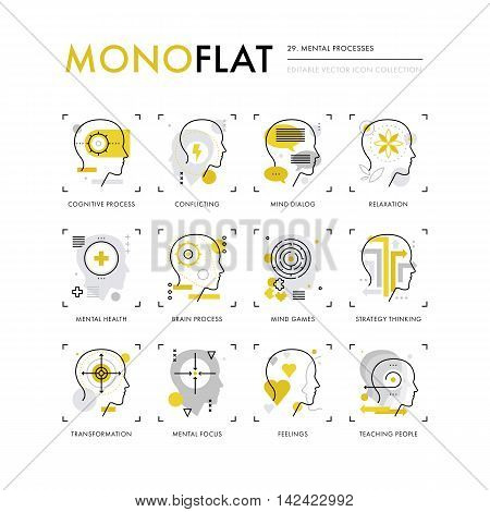 Mental Processes Monoflat Icons