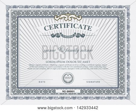 Certificate Template And Element.