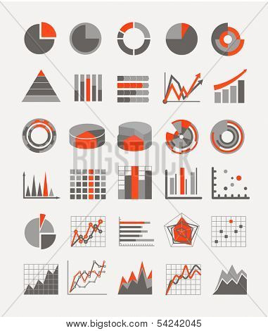 Graphic business ratings and charts. infographic elements