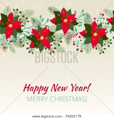 Merry Christmas and Happy New Year Card.