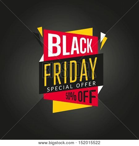 Black Friday sale black sticker vector isolated. Discount or special offer price sign on Black Friday. Sale banner. Promo offer on black friday. Special offer sale sticker. Discount tag on Black Friday. Special offer Black Friday banner. Black friday sale