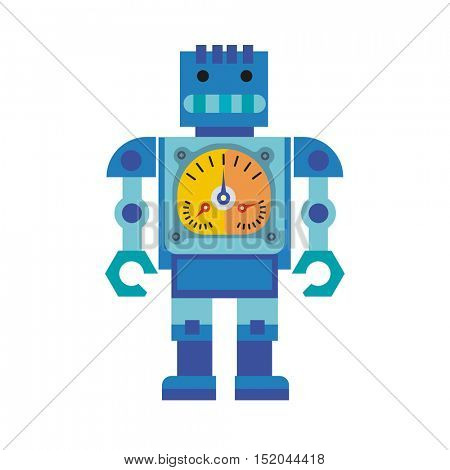 Cartoon robot. Machine robot technology, intelligence artificial cyborg, science robotic character. Vector robot toys illustration isolated on white background.