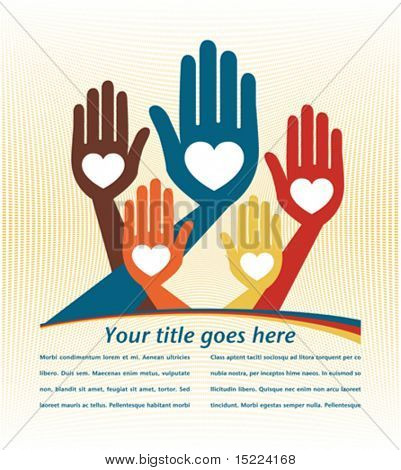 Helpful hands with copy space vector.