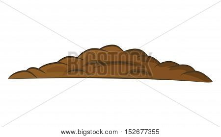 Pile Of Ground, Heap Of Soil - Vector Illustration Isolated On White Background.