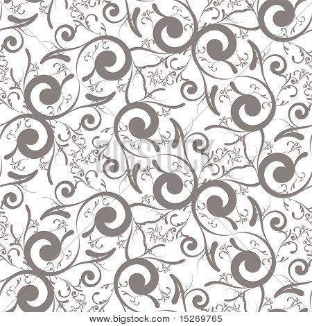 floral inspired seamless tile background design in black and white