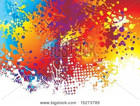 Fondo de arco iris con efecto de splat de tinta con pintura blanca