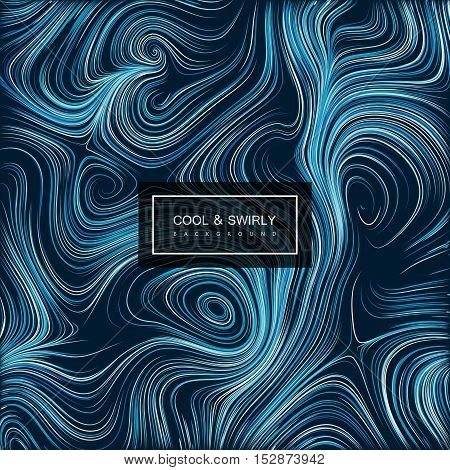 Abstract artistic curl background with swirled stripes. Vector vintage illustration of vortex stripes background. Marble or acrylic texture imitation. Abstract psychedelic background