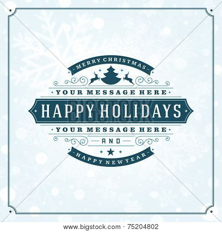 Christmas retro typography and light background