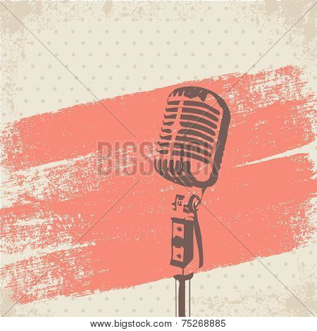 Retro Microphone Brush vector