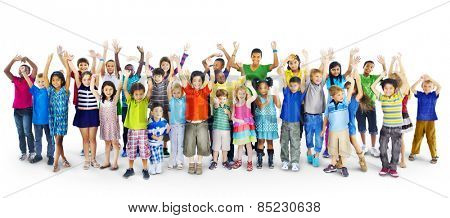 Ethnicity Diversity Group of Kids Friendship Cheerful Concept