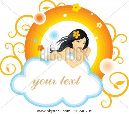 beautiful  woman with cloud