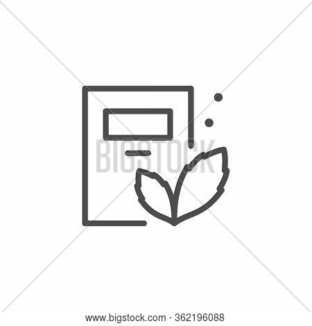 Stevia Sugar Line Outline Icon Isolated On White. Substitute Sucrose, Organic Alternative. Vector Il