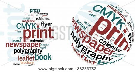 Printing Word Cloud vector concept