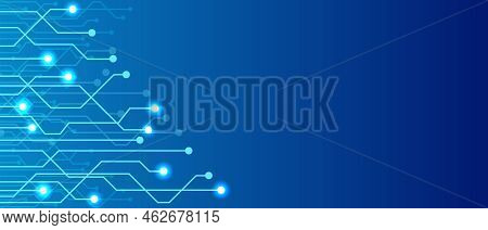 Geometric Graphic Connection Vector Blue Background. Lines Dots Vector Illustration. Futuristic Digi