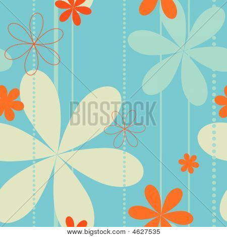 Seamless Retro Floral Background